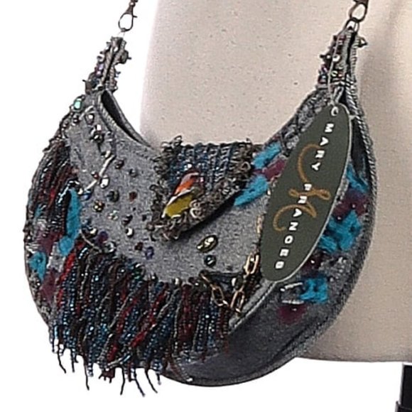 NWT MARY FRANCES "In The 80s" Beaded Designer Embellished Crossbody Handbag - Picture 2 of 6